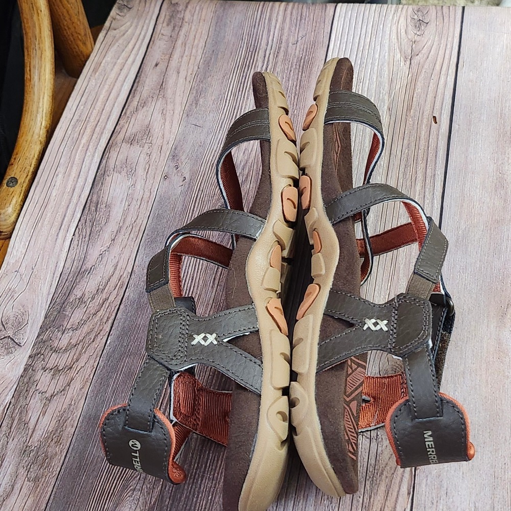 Merrell Espresso Red Leather Strappy Performance Sandals J001230 Womens 7 - Picture 2 of 10